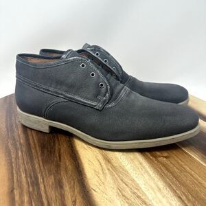 John Varvatos Dylan Men's 10 M Laceless Chukka Boot Grey Canvas Vibram Sole